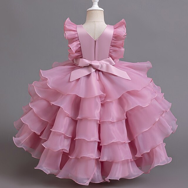 Dress Floral Girls' Asymmetrical Party Kids