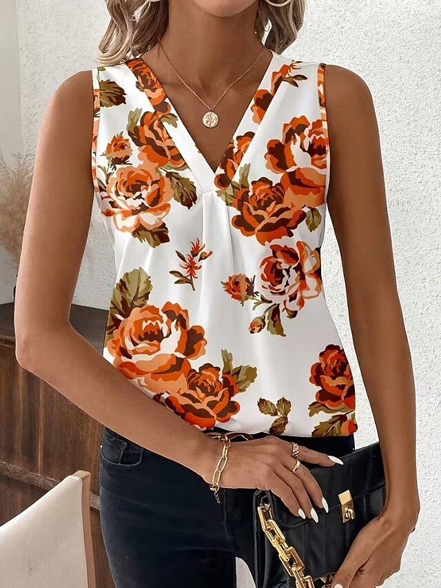 Women's Tank Top Floral Graphic Plants Elegant Vintage