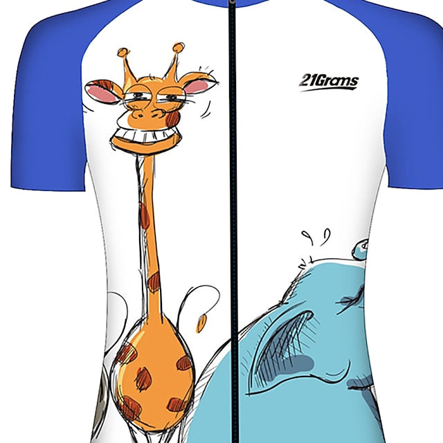 Women's Cycling Jersey Animal Elephant Giraffe Short Sleeve