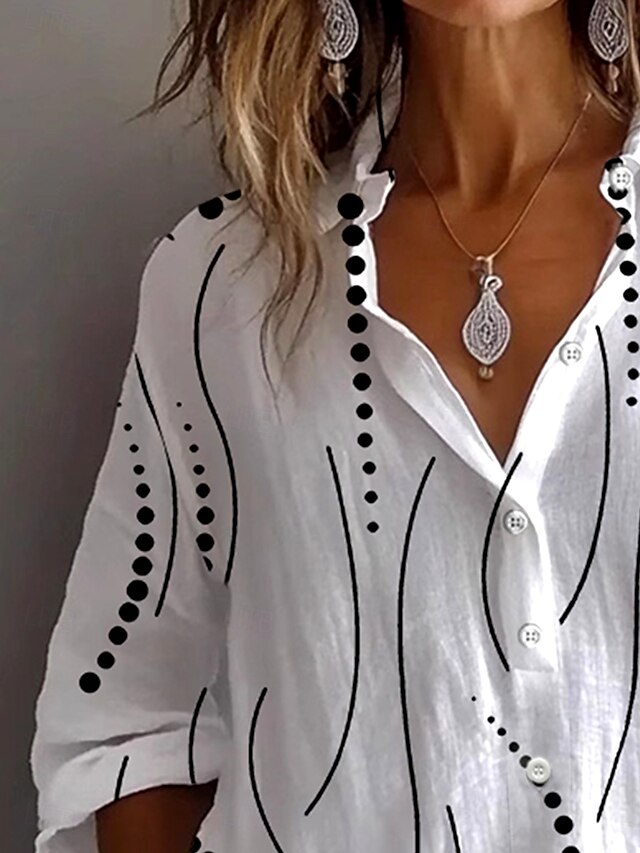 Women's Shirt Linen Like Breathable Lightweight Button Down