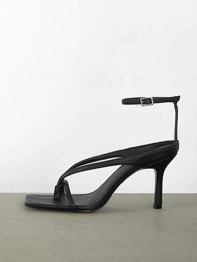 White Strappy Women's – Stiletto Sandals Elegant