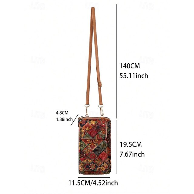 with Adjustable Vintage Boho Women’s Bag Crossbody Phone