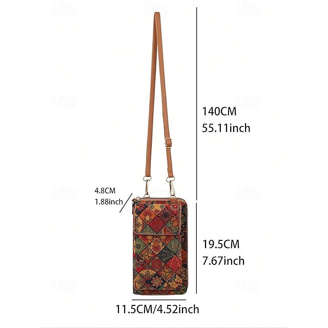 Women’s Vintage Adjustable Phone Crossbody Boho with Bag