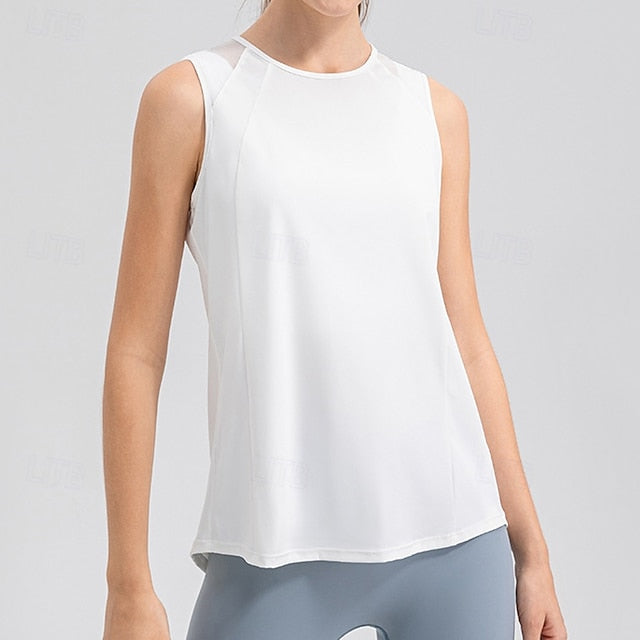 Women's Solid Colored Tank Top Workout Tops Elastic