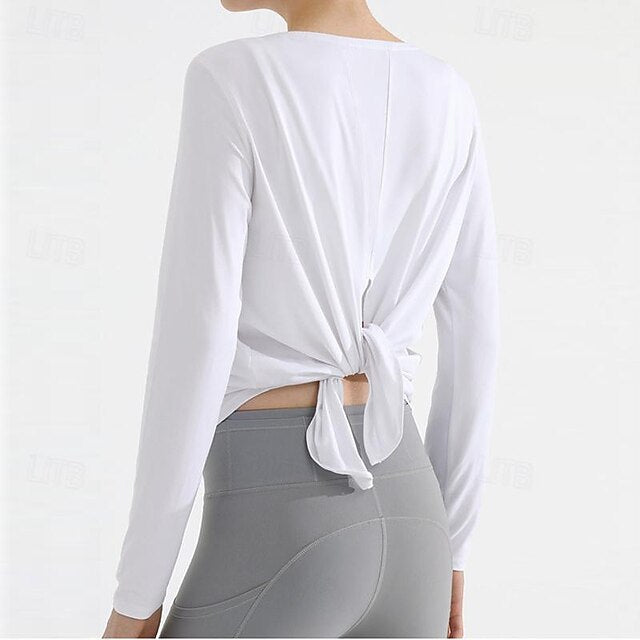 Women's Yoga Top Crew Neck Quick Dry Lightweight Breathable