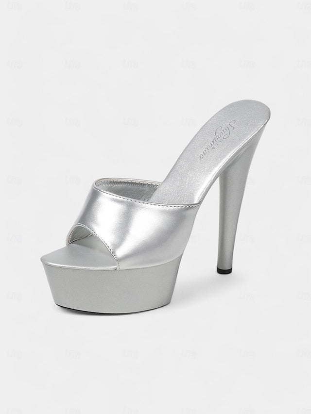 Red Leather with Heels Women's High Patent Platform