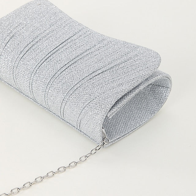 Women's Evening Silver Clutch Glitter – Elegant Purse
