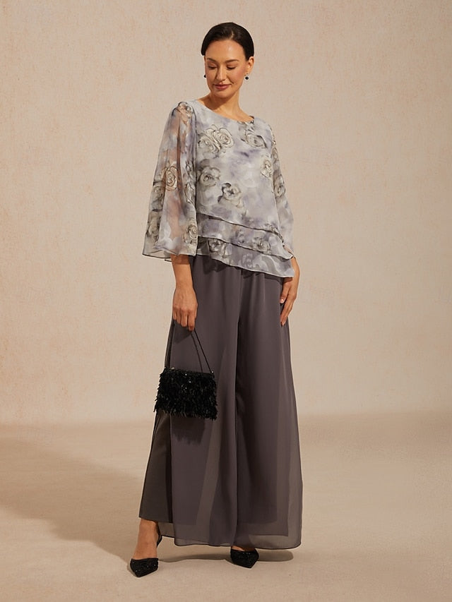 Women's Sheer Blouse Chiffon Tops Lace up Floral Elegant