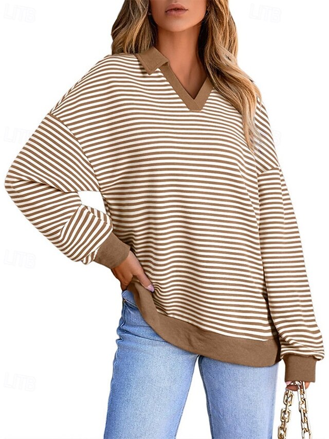 Women's T Shirt Tee Top Striped Fashion Stylish Classic