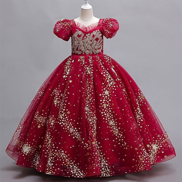 Girl Girls' Kid's Princess Flower Dress