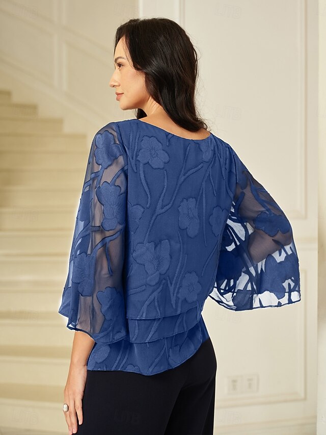 Women's Lace Shirt Blouse Dressy Tops Chiffon Tops