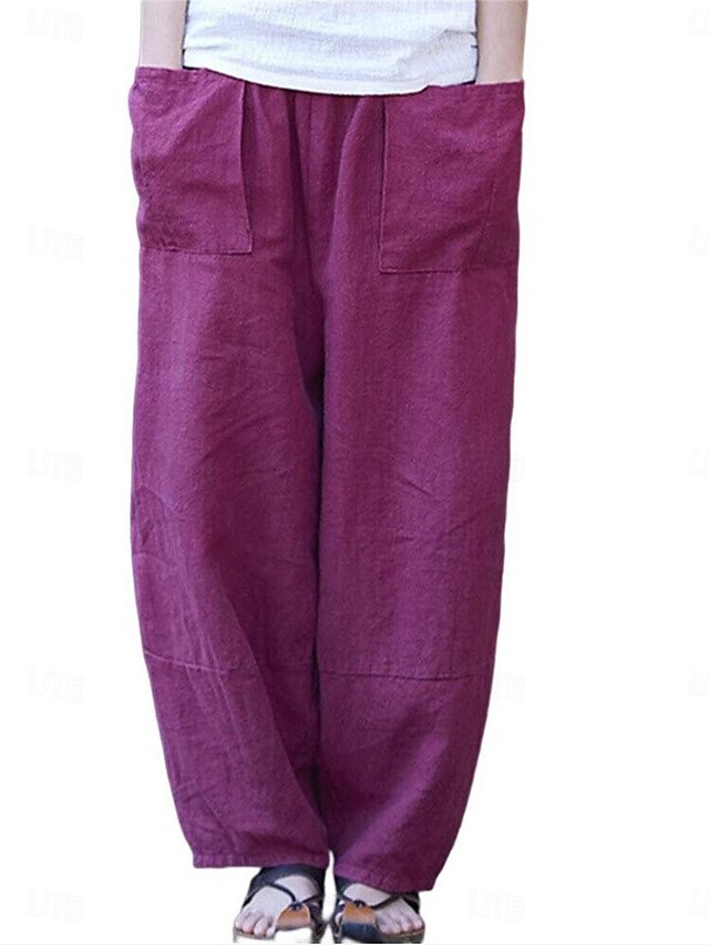 Women's Wide Leg Pants Trousers Streetwear Casual Long High