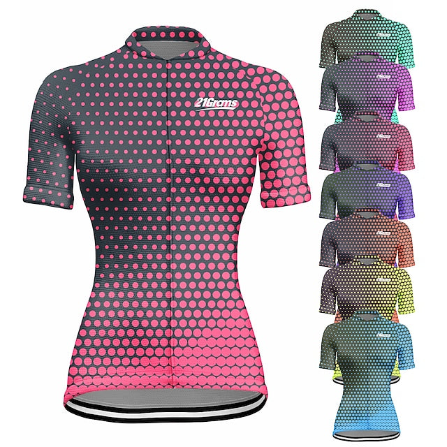 Women's Cycling Jersey Polka Dot Short Sleeve Bike Jersey