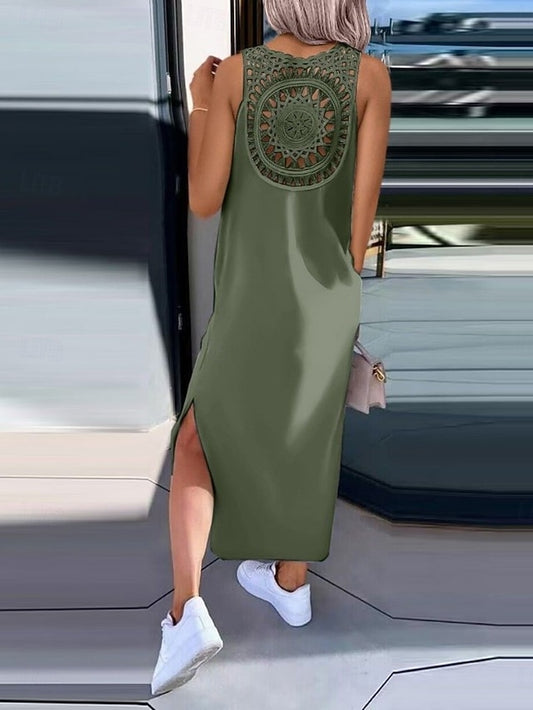 Women's Maxi Dress A Line Dress Solid Color Tank Dress