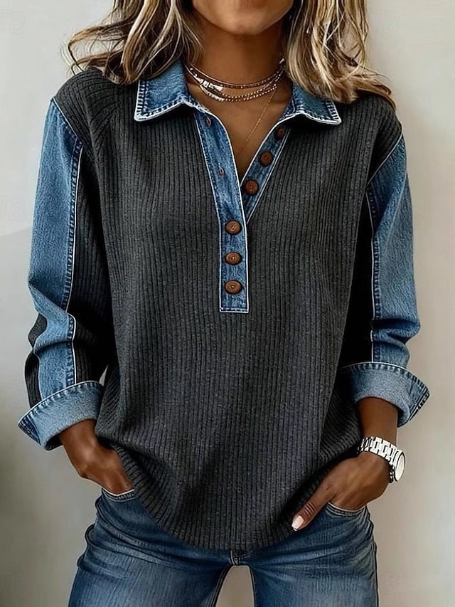Women's Tunic Vintage Stylish Long Sleeve Regular Tops