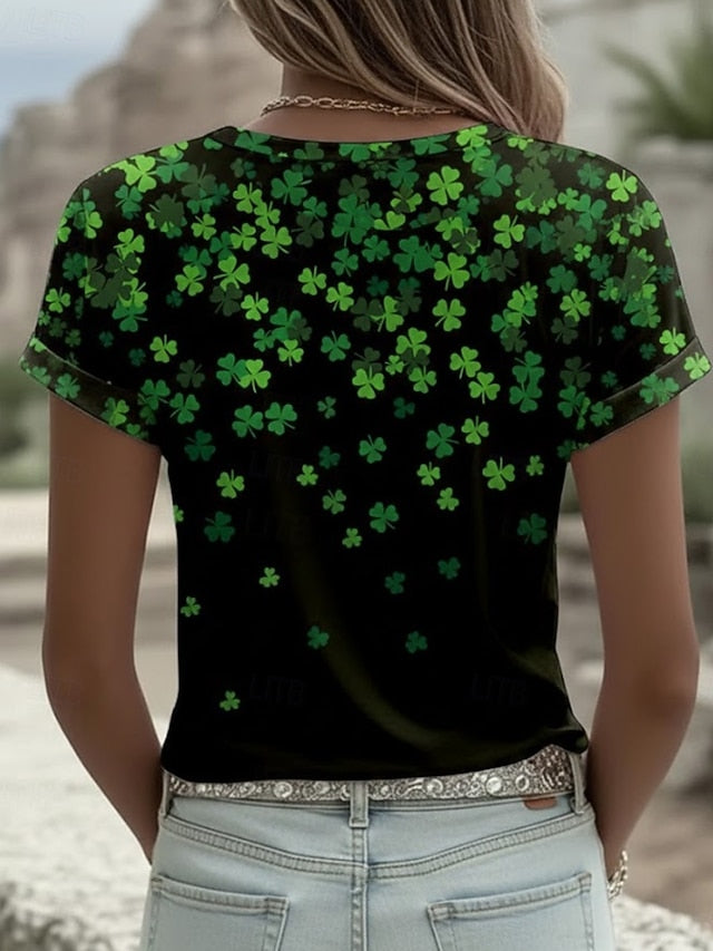 St. Patrick's Day Women's T Shirt V Neck Long Sleeve
