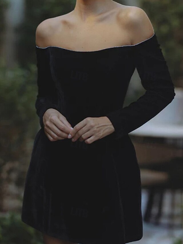 Women's Mini Dress Black Dress Velvet Dress Party Dress