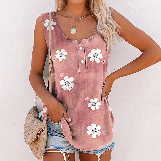 Women's Camisole Tank Top Camis Pink Blue Green Floral