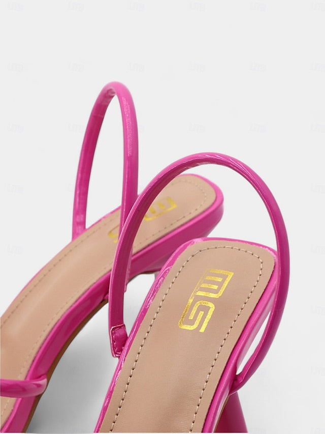 Beige Heeled Strappy Sandals Toe Design – with Square