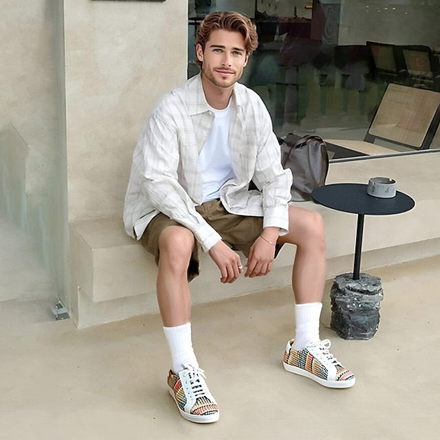 Men's Woven Trendy – Knit Nylon Sneakers Multicolor