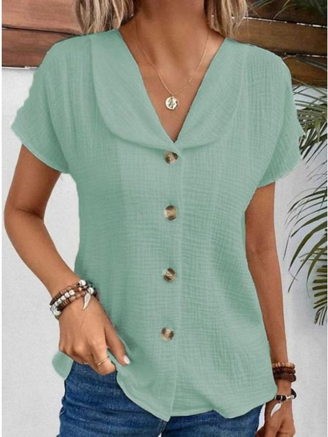 Women's Summer Shirt Casual Shirt Button Up Shirt Blouse
