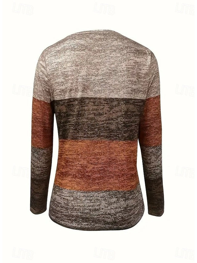 Women's T shirt Long Sleeve V Neck Long Sleeve Tunic Floral