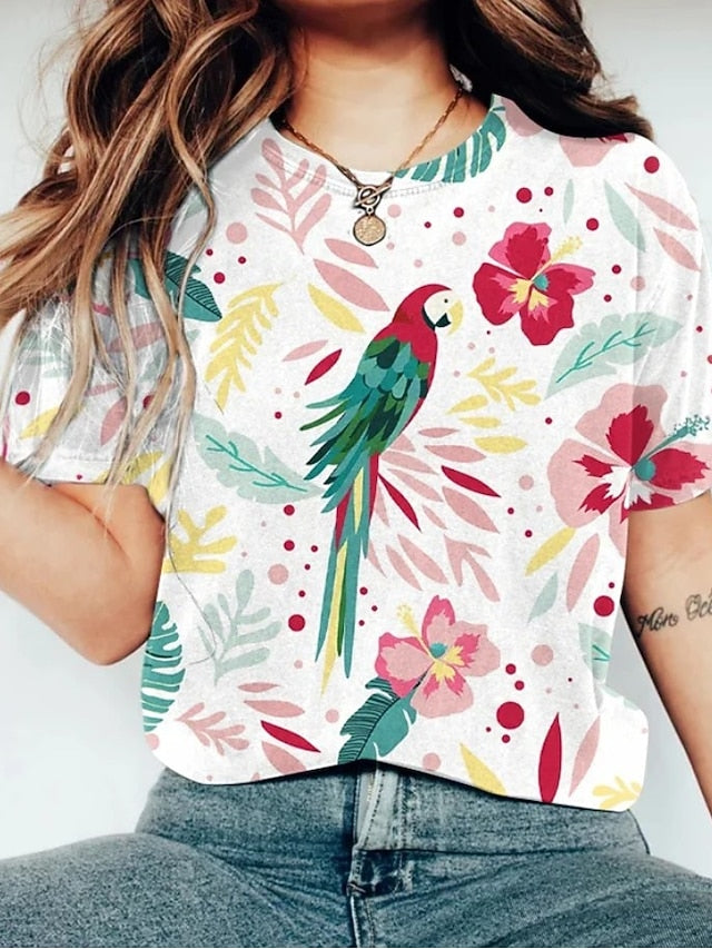 Macaw Parrot Inspired Cozy Women's T Shirt Graphic Animal