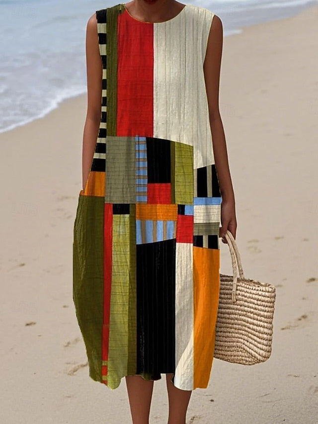 Women's Midi Dress Sundress Shift Dress A Line Dress