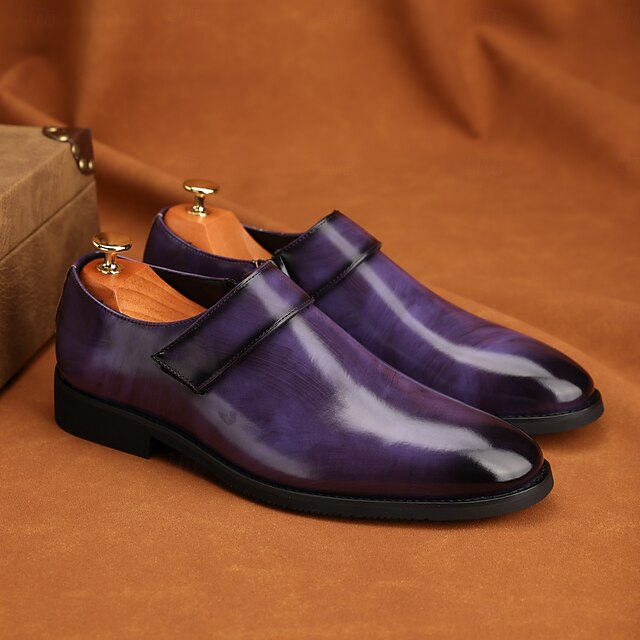 Men's Leather Business Shoes Slip-On Loafers Brown