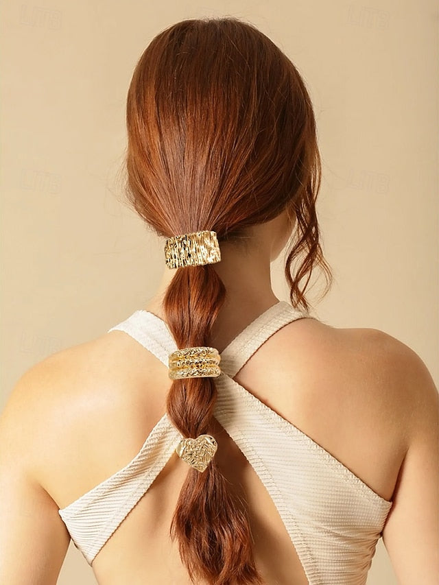 Women's Tone Hair Gold Band - Elastic Scrunchies with
