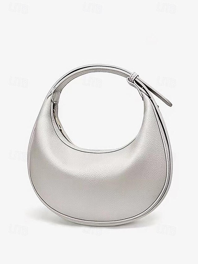 Elegant Stylish Women's White Crescent Bag - Shoulder