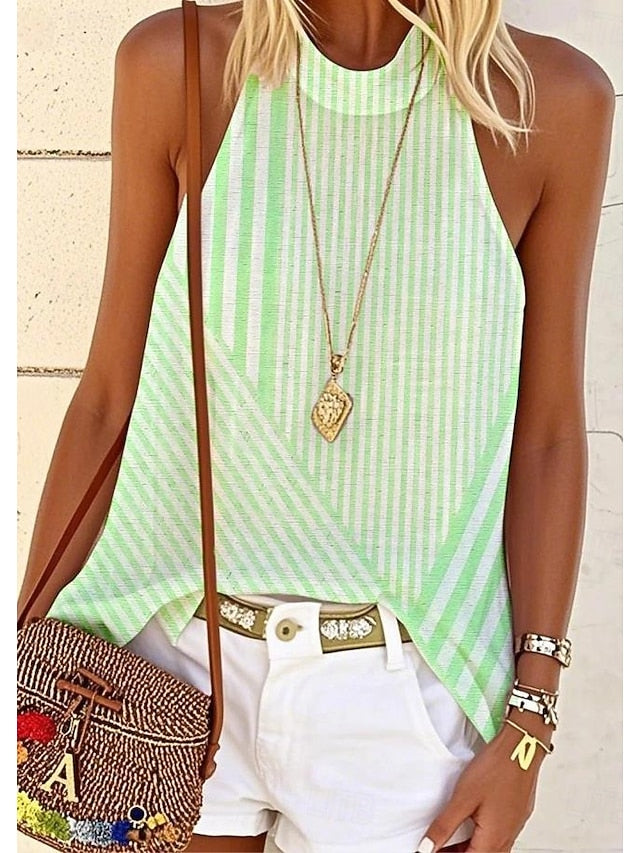 Women's Blouse Print Graphic Striped Stylish Casual