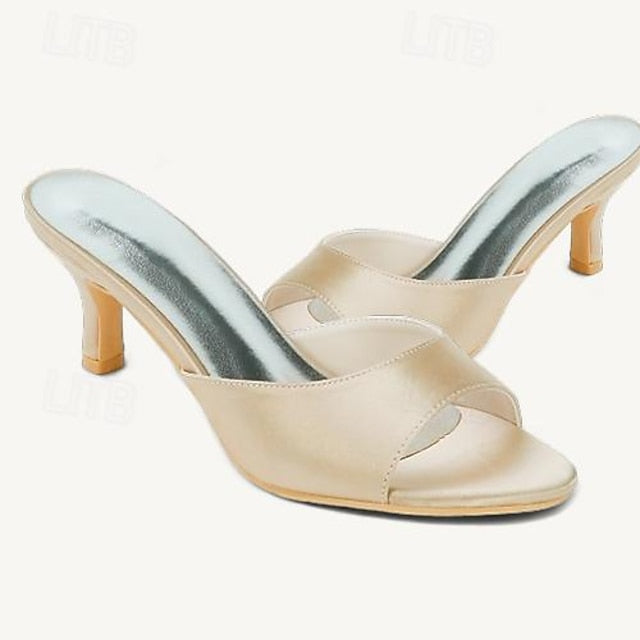 Shoes Wedding Heel Sandals Kitten Women's Toe Open