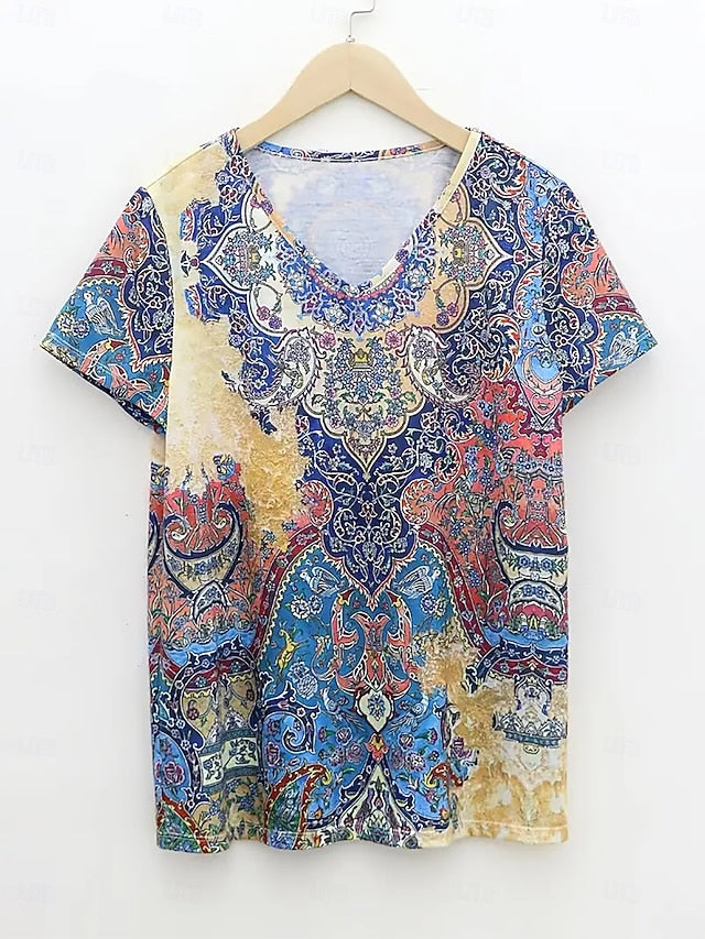 Women's T Shirt Summer Tops Print Graphic Geometric Classic