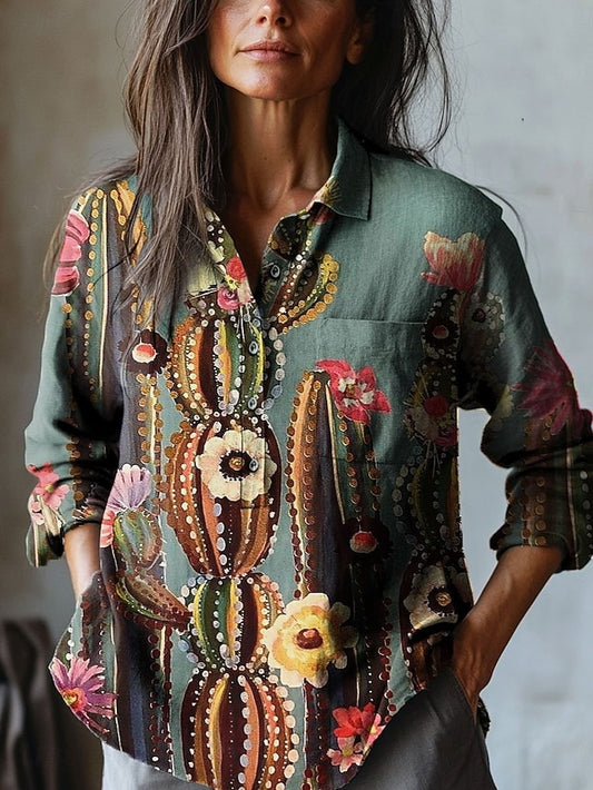 Women's Blouse Print Floral Vacation Vintage Daily Long
