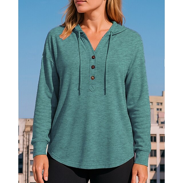 Women's Casual Sweatshirt Pullover Hoodie Drawstring Long
