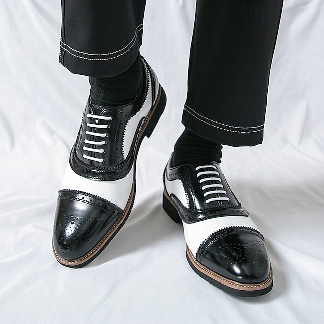 Brown Classic Brogue White Oxford Men's with and Shoes