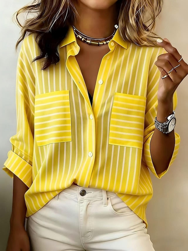 Women's Blouse Graphic Striped Daily Stylish Basic Long