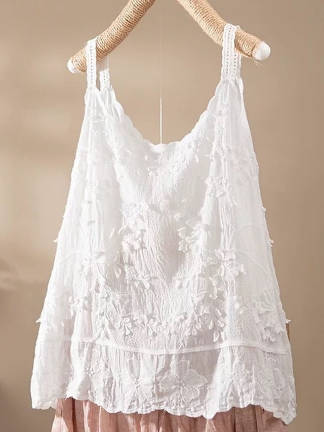 Women's Blouse Lace Tops Camisole Tank Top Lace Embroidered