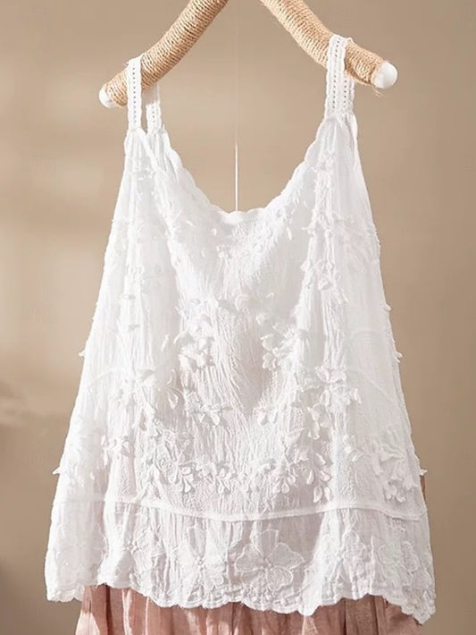 Women's Blouse Lace Tops Camisole Tank Top Lace Embroidered