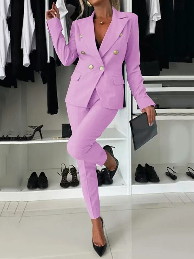 Women's Blazer Suits Long Sleeve Solid Color Fashion Formal