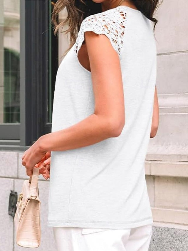 Women's T Shirt Solid Color Plain Fashion Stylish Classic