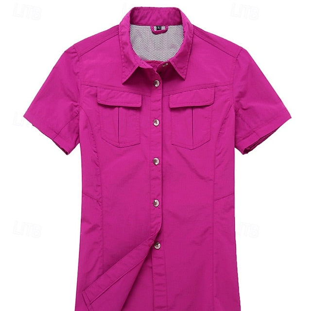Women's Hiking Shirt Long Sleeve Turndown Top Outdoor