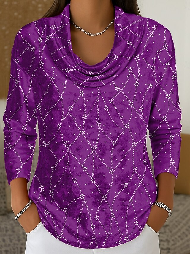 Women's Tunic Tee Print Tiered Floral Graphic Geometric