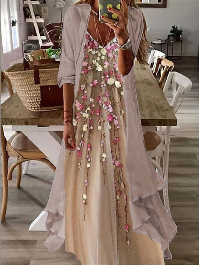 Women's Long Dress Maxi Dress Casual Dress Dress Set Two