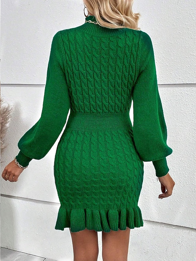 Women's Mini Dress Jumper Dress Elegant Casual Lantern