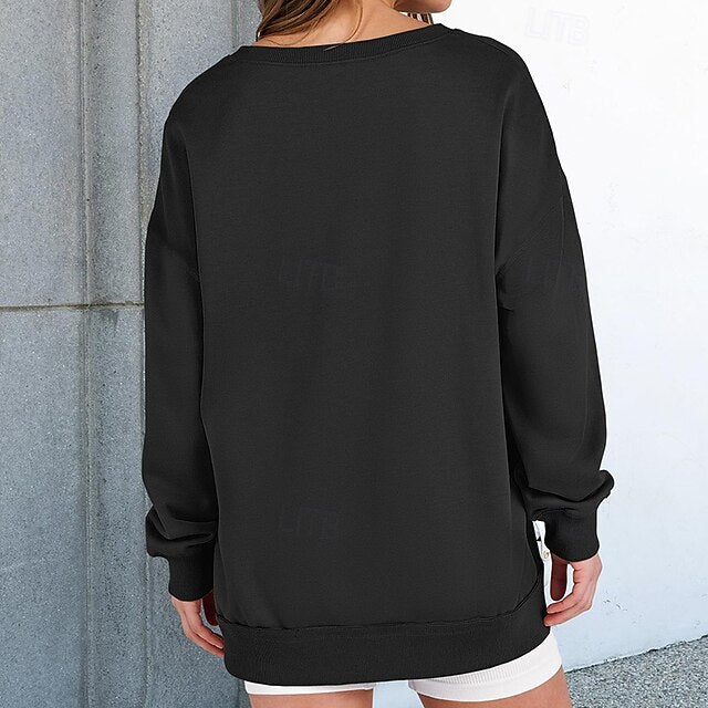 Women's Pullover Sweatshirt Casual Tops Long Sleeve Top