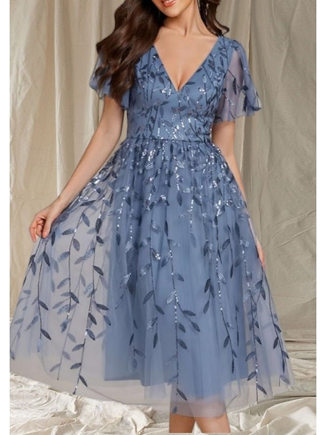 Neck Mother Elegant A-Line V the Guest Wedding Dress of Bride