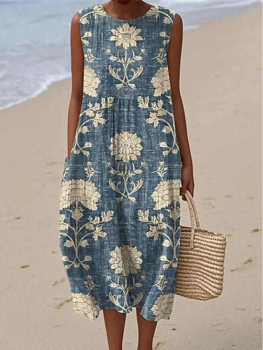 Women's Midi Dress Sundress Shift Dress Vacation Casual