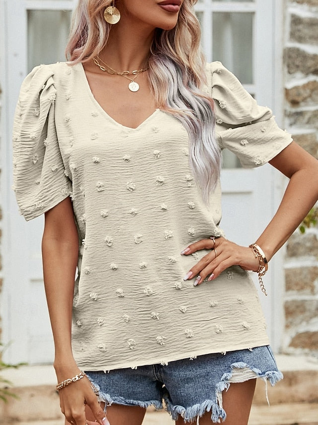 Women's T Shirt Plain Fashion Modern Casual Short Sleeve